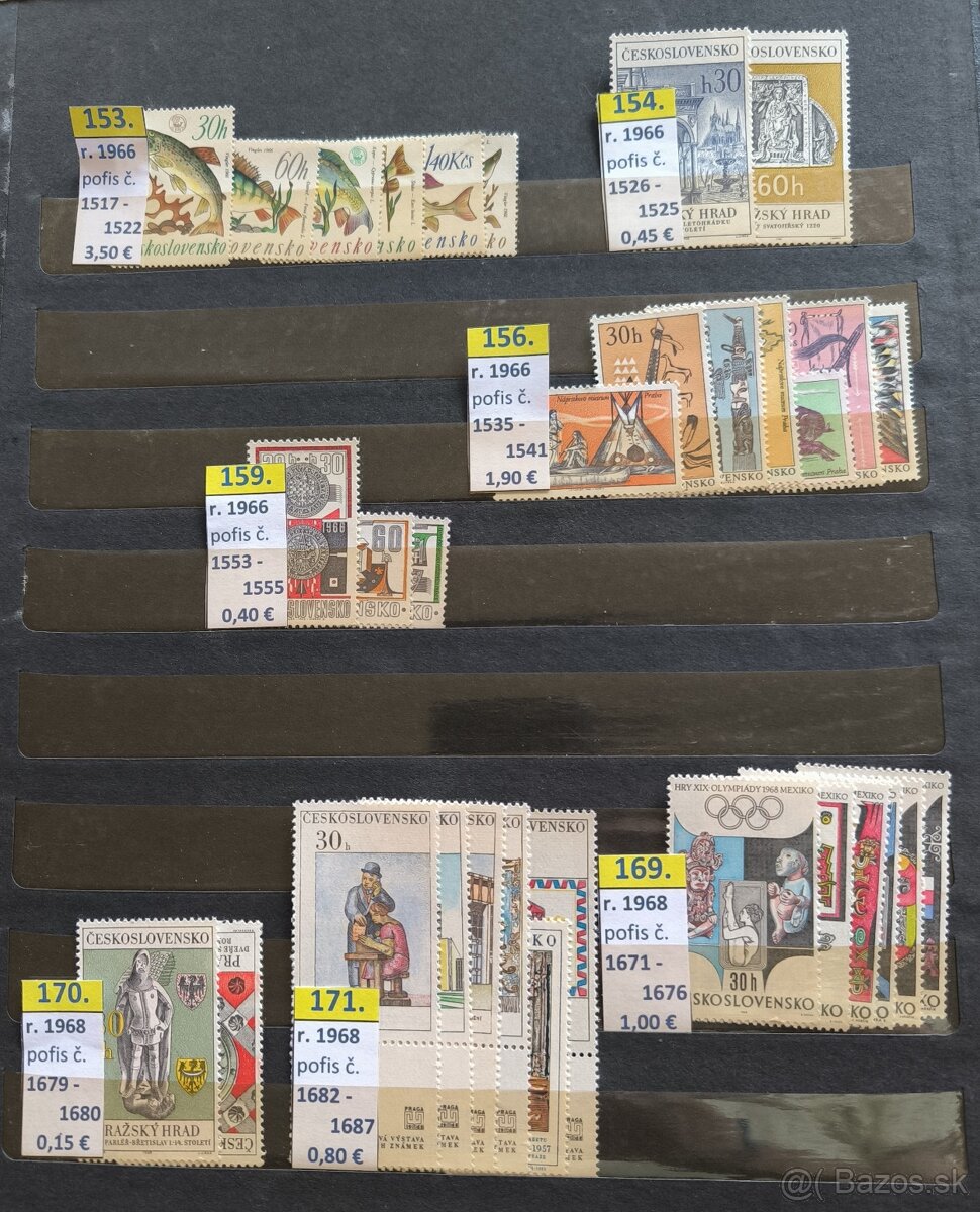 Poštové známky Českoslovemsko - série čisté - 6