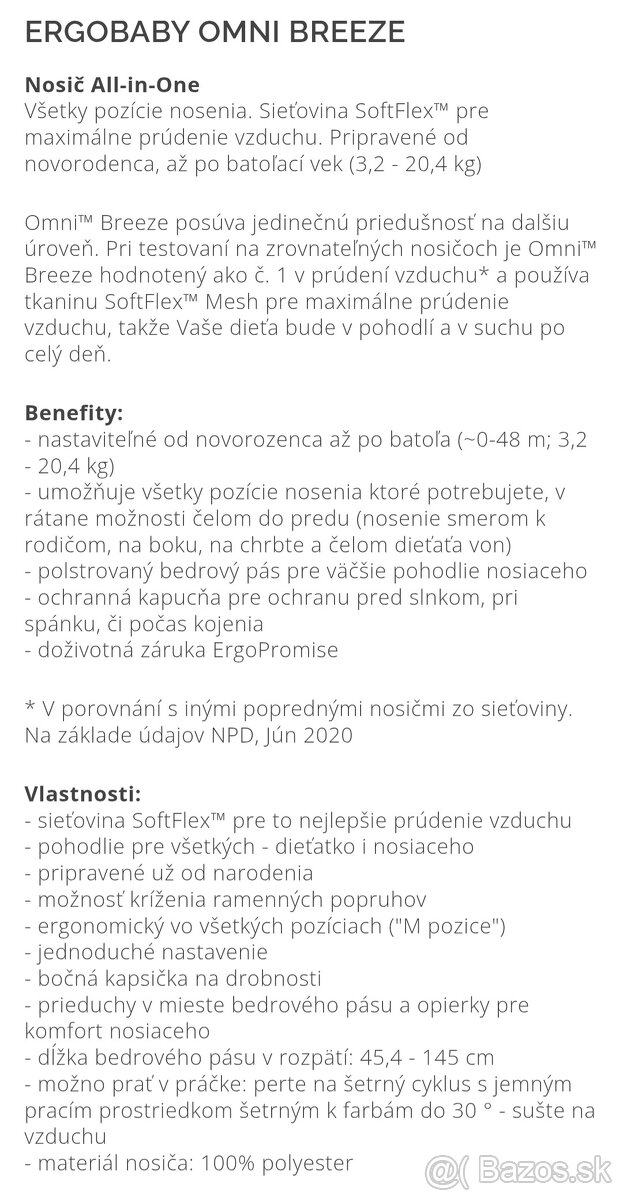 Ergonomický nosič pre bábätká a deti NOVÝ - 6