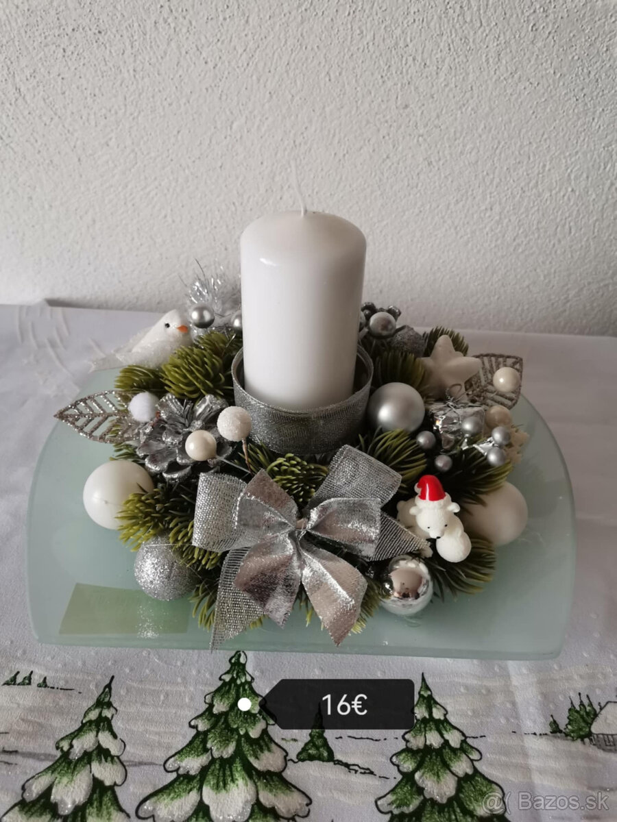 Vianočné dekorácie na stôl s 1 sviečkou - 6