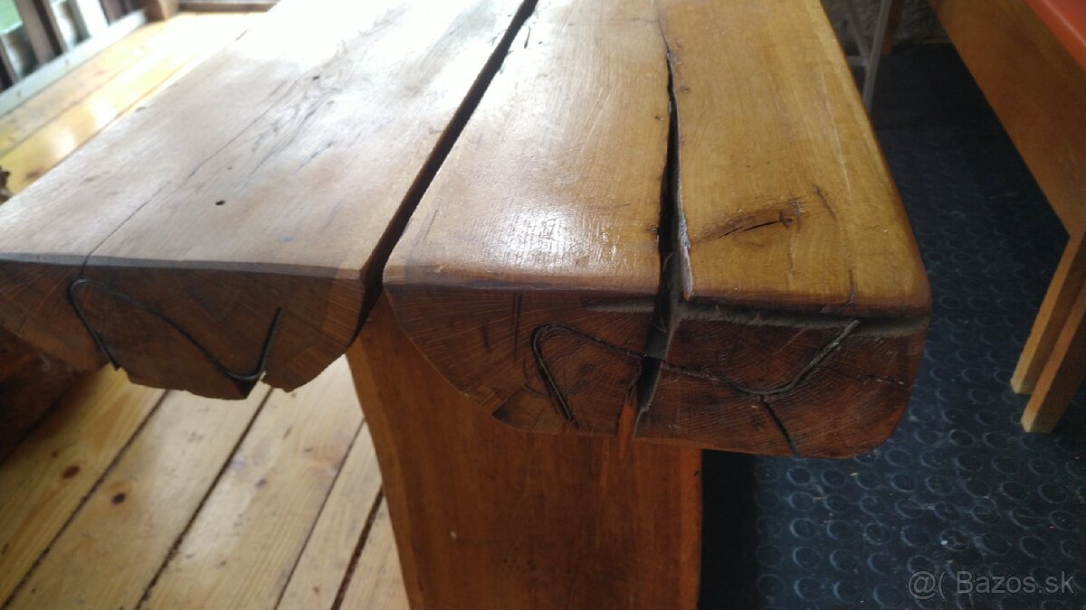 Masívny dubový stolík ťažký a vyschnutý cez 30 ročný - 6