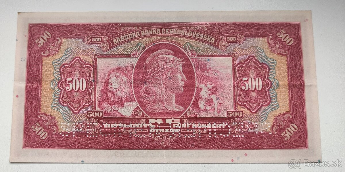 Bankovky Slovenský štát 500Kč 1929/39 Pretlač - 6