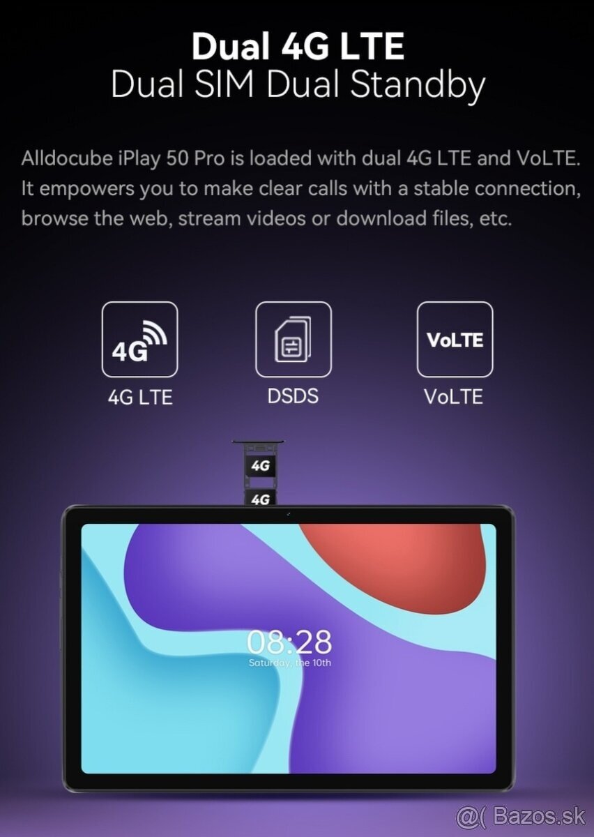 Kvalitný Tablet Alldocube iPlay 50 Pro WiFi/4G 8/128GB obal - 6