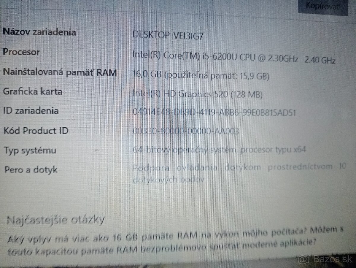 predám Hp probook 650 g2 - Intel core i5 - 16gb - ssd - 6