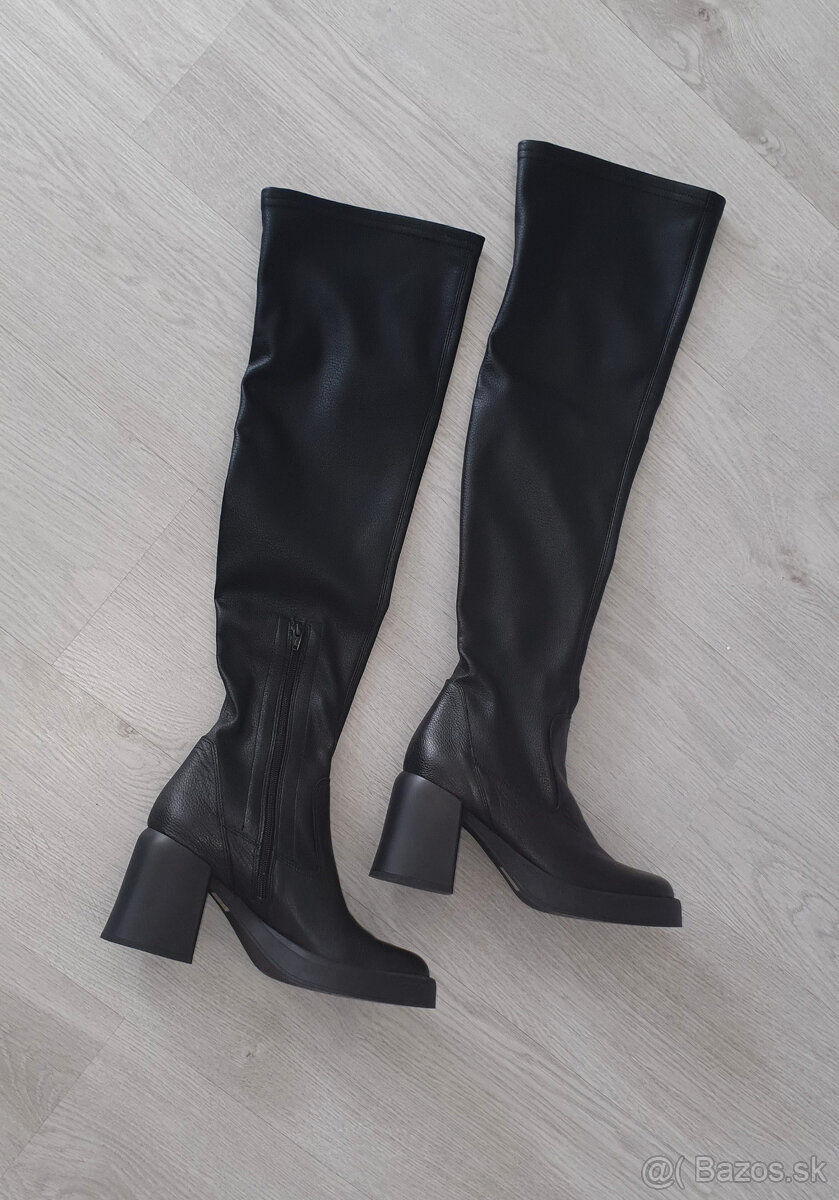 Kožené čižmy BAŤA nad kolená v.40 - NOVÉ - 6