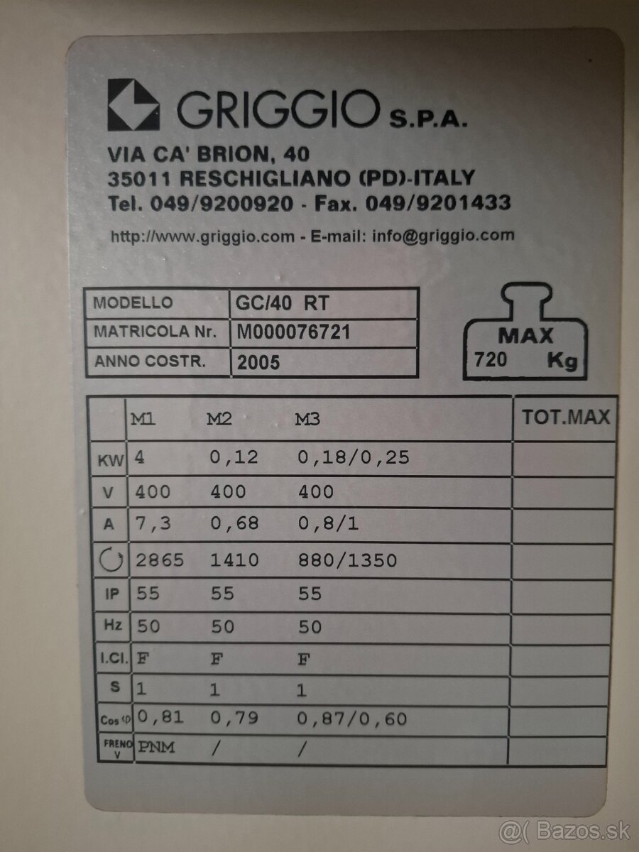 Griggio širokopásová brúska 40cm - 6