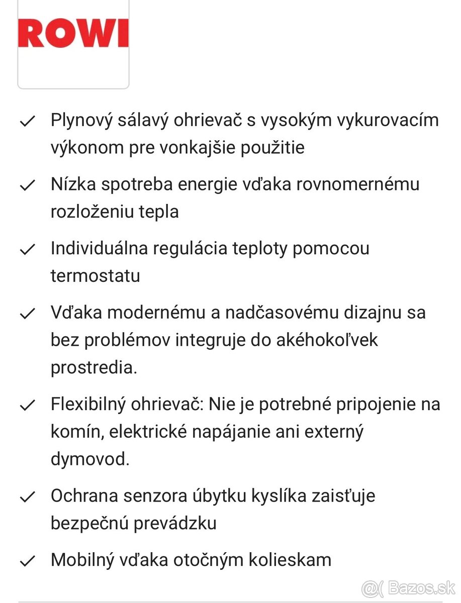 Plynovy ohrievač zn: Rowi - 6