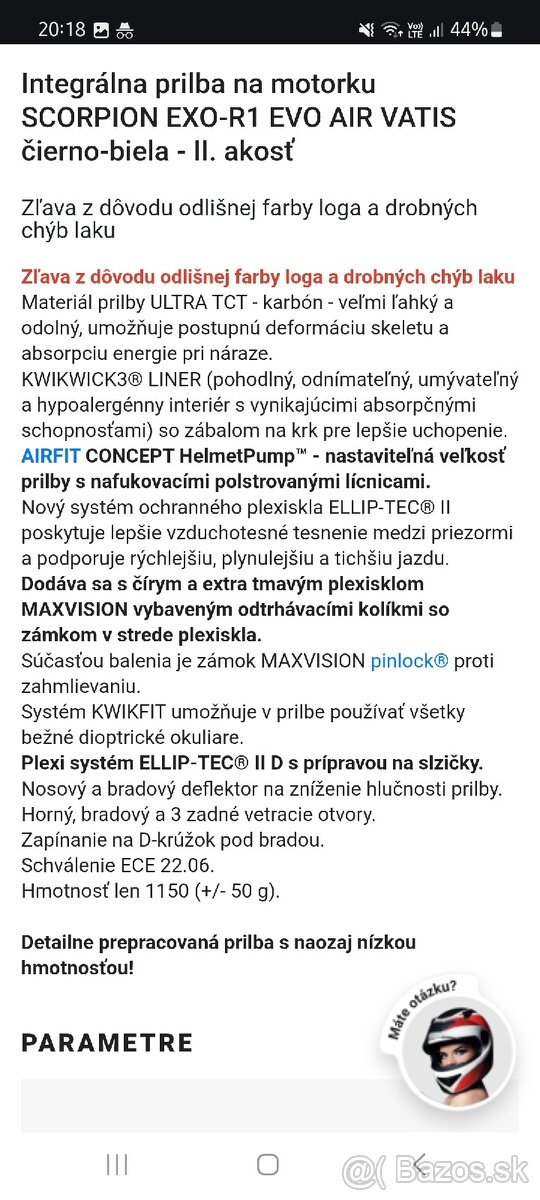 Integrálna prilba na motorku SCORPION EXO-R1 EVO AIR - 6