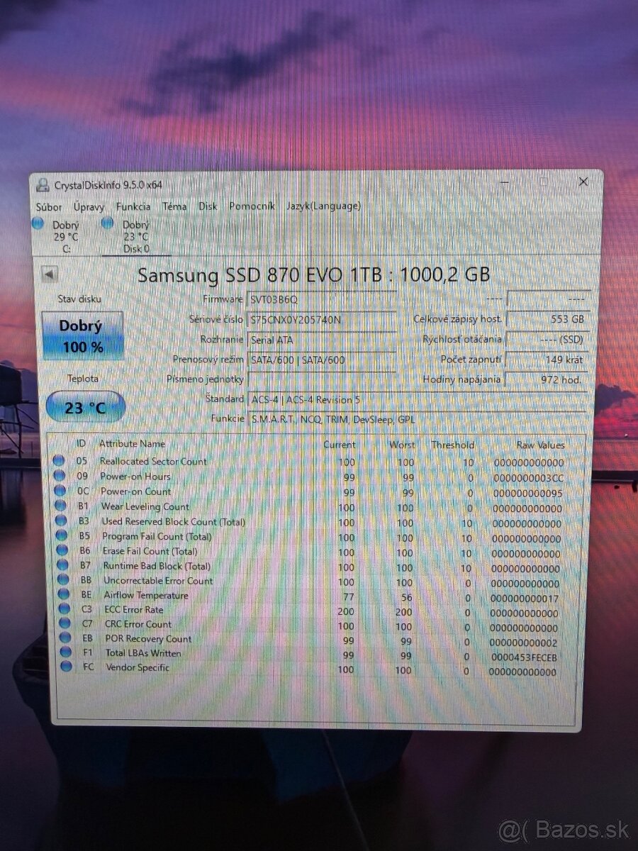 Samsung SSD 870EVO 1TB 2,5” - 6