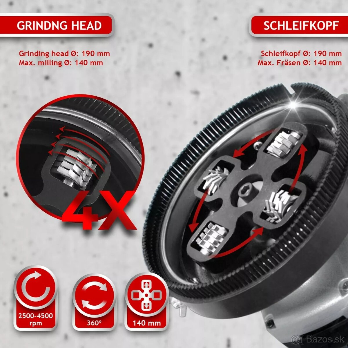 Nová BC-ELEC XM150 Fréza na betón Sanačná frézka 1500 W - 6