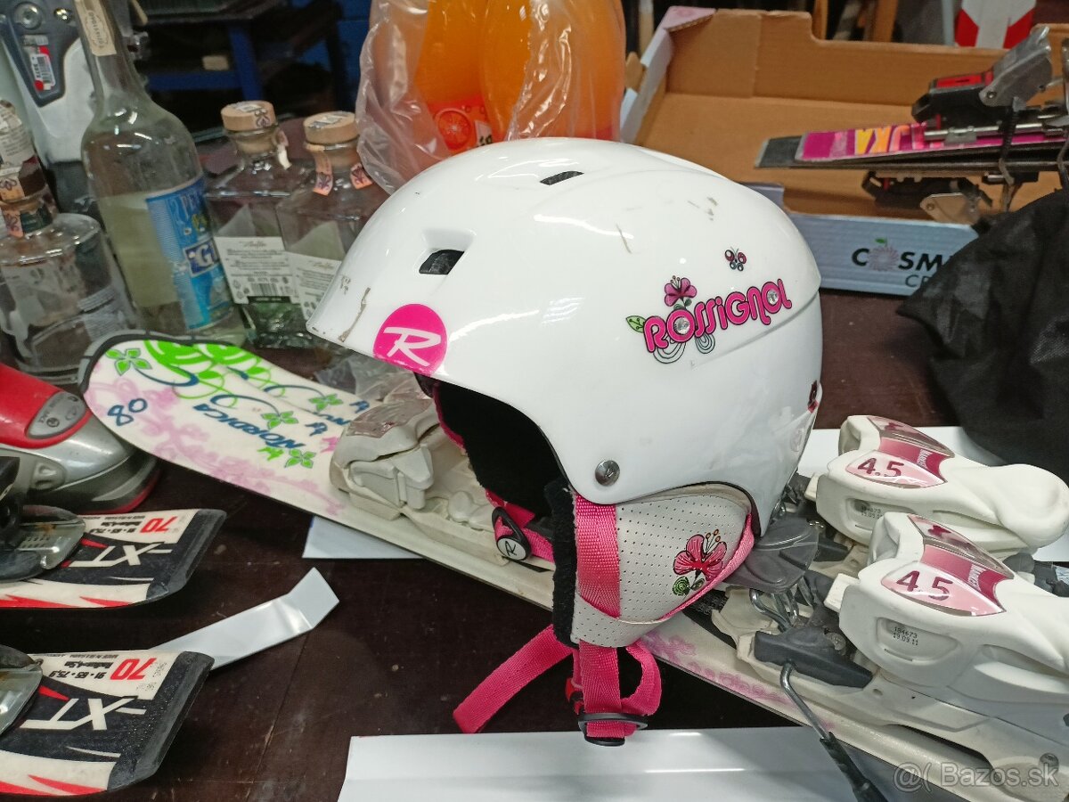 detské lyže s lyžiarkami a prilbou - 6