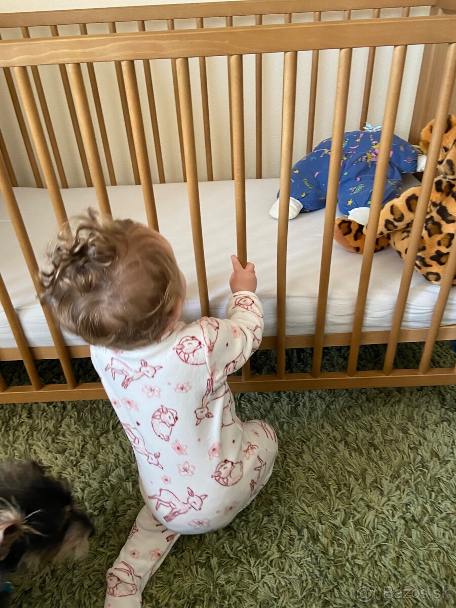 Drevená detská postieľka s príslušenstvom - 6