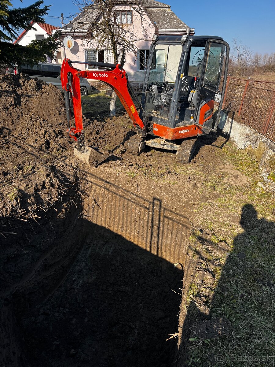 Zemné a výkopové práce, Minibager, nákladná doprava bager - 6