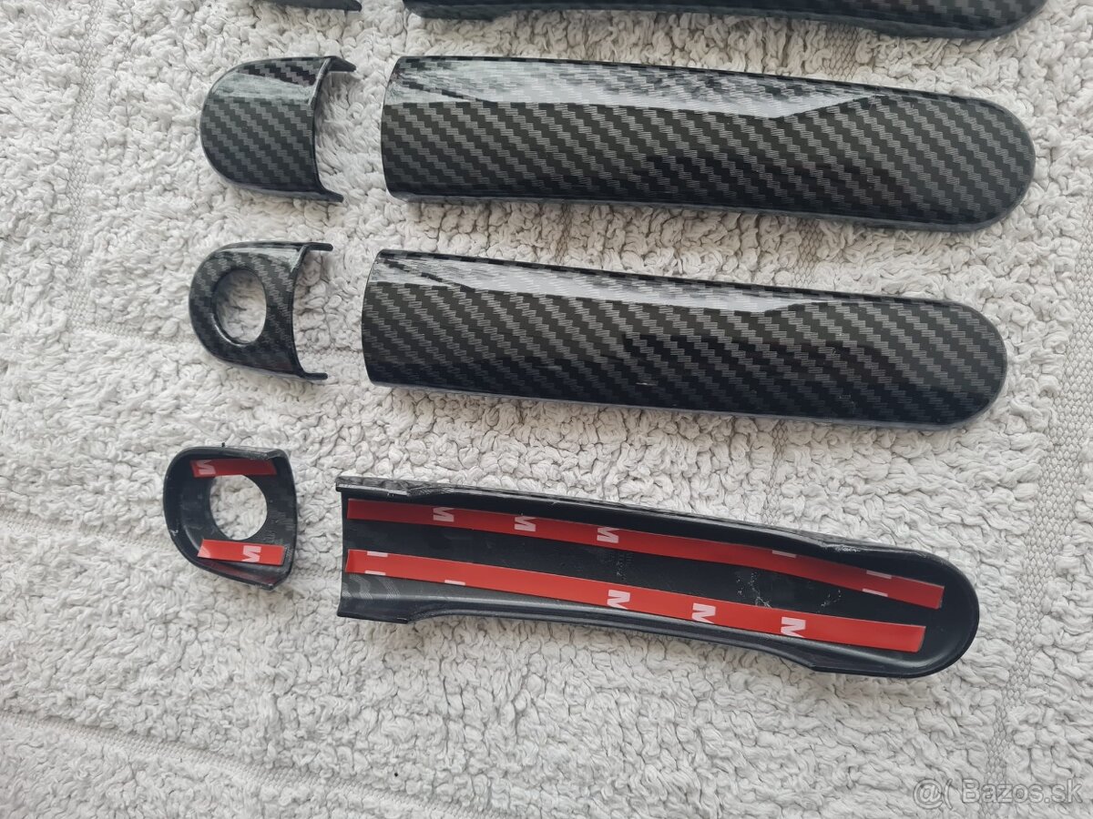 ČIERNE a KARBONOVE kľučky krytky klučiek dveri - 6