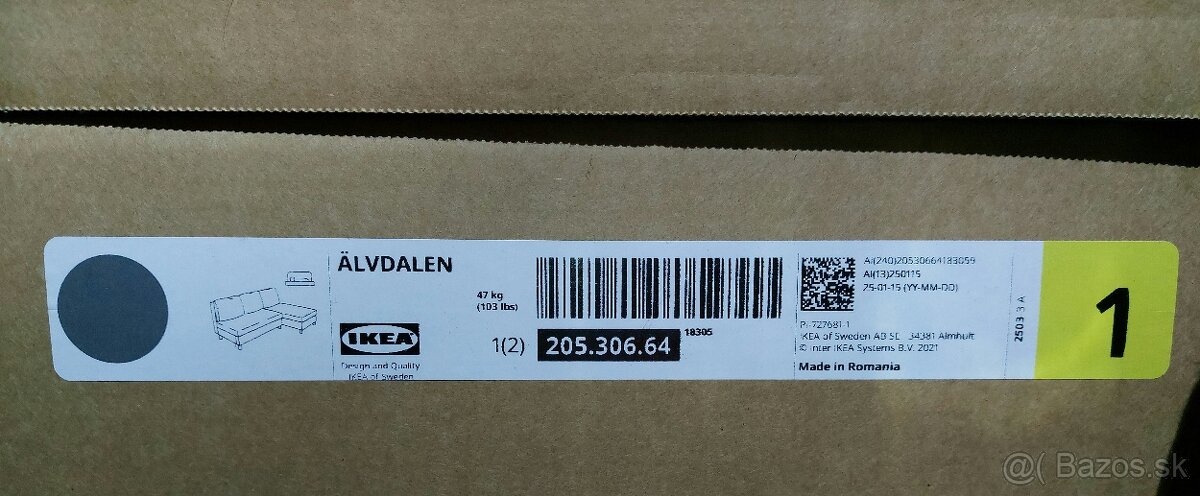 IKEA Rozkladacia pohovka ÄLVDALEN nová - 6