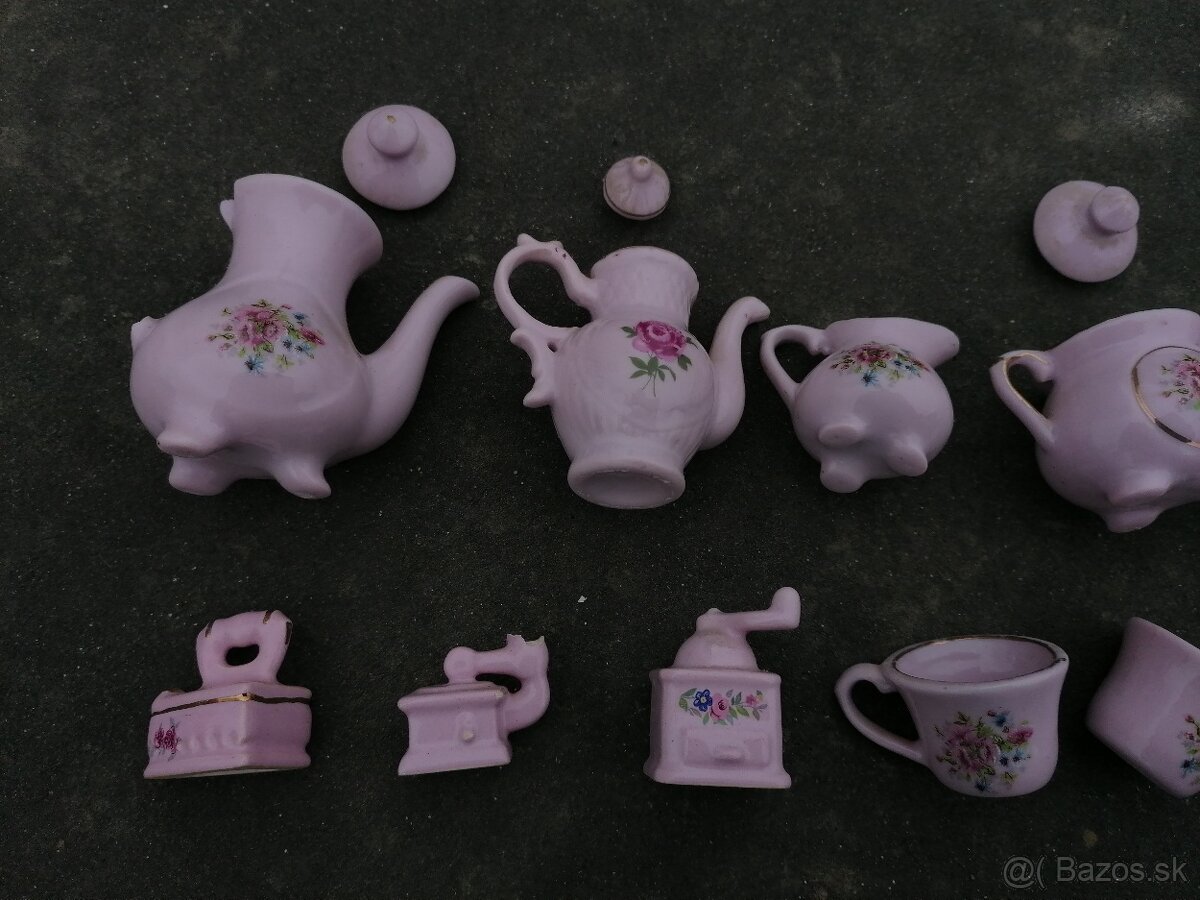 Predám zbierka miniatúr z ružového porcelánu - 6