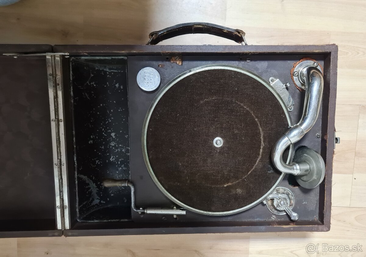 Starý kufríkový gramofón - Mars Pracision - 6