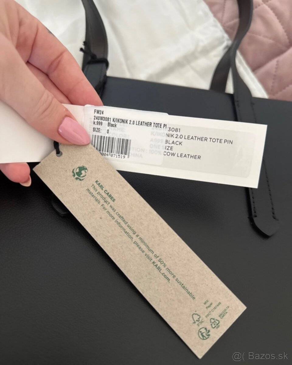 KABELKA KARL LAGERFELD K/IKONIK 2.0 LEATHER TOTE PIN BLACK - 6