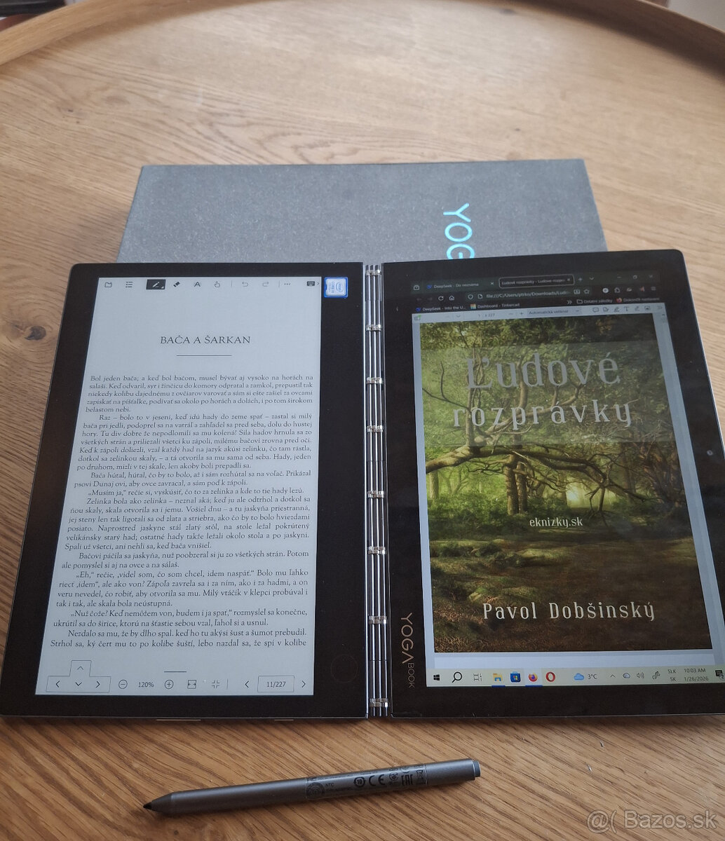 Lenovo Yoga Book 2, Dual Displej E-Ink, i5 - 6