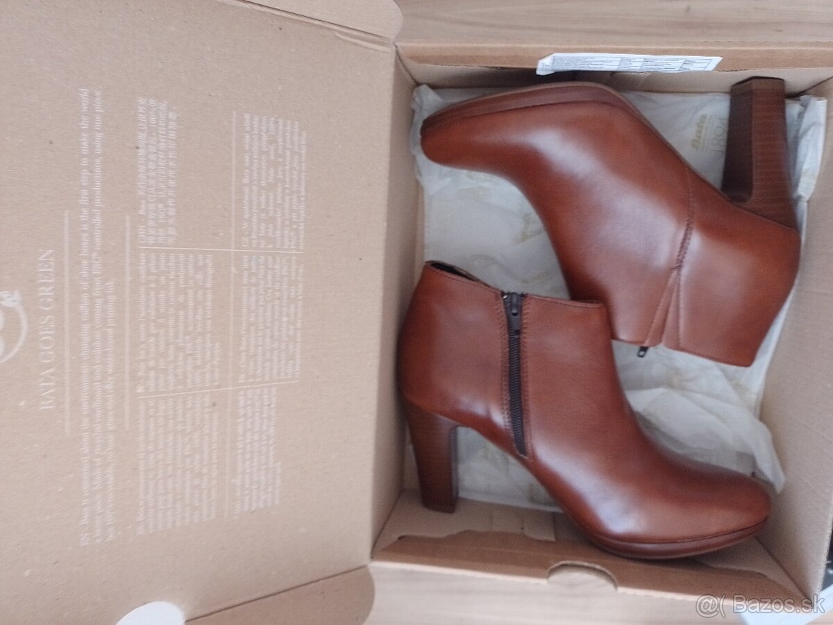 Kožené krátke čižmy,č.39 - 6