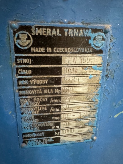 Excentrický lis Šmeral Trnava LEN 100 P - 6