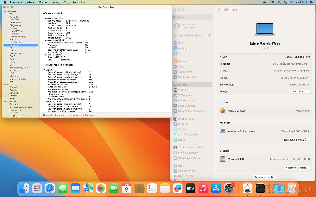 ▼Apple MacBook Pro 15" (2017) A1707 - 15,4" / i7-7820HQ / - 6