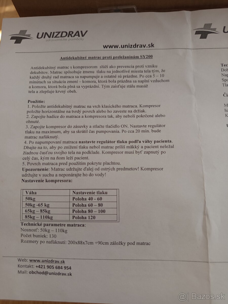 Antidekubitny matrac s kompresorom - 6