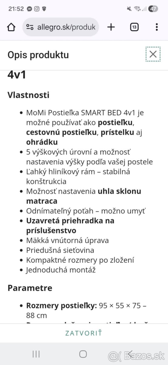 Predam postieľku momi smart bed 4v1 - 6