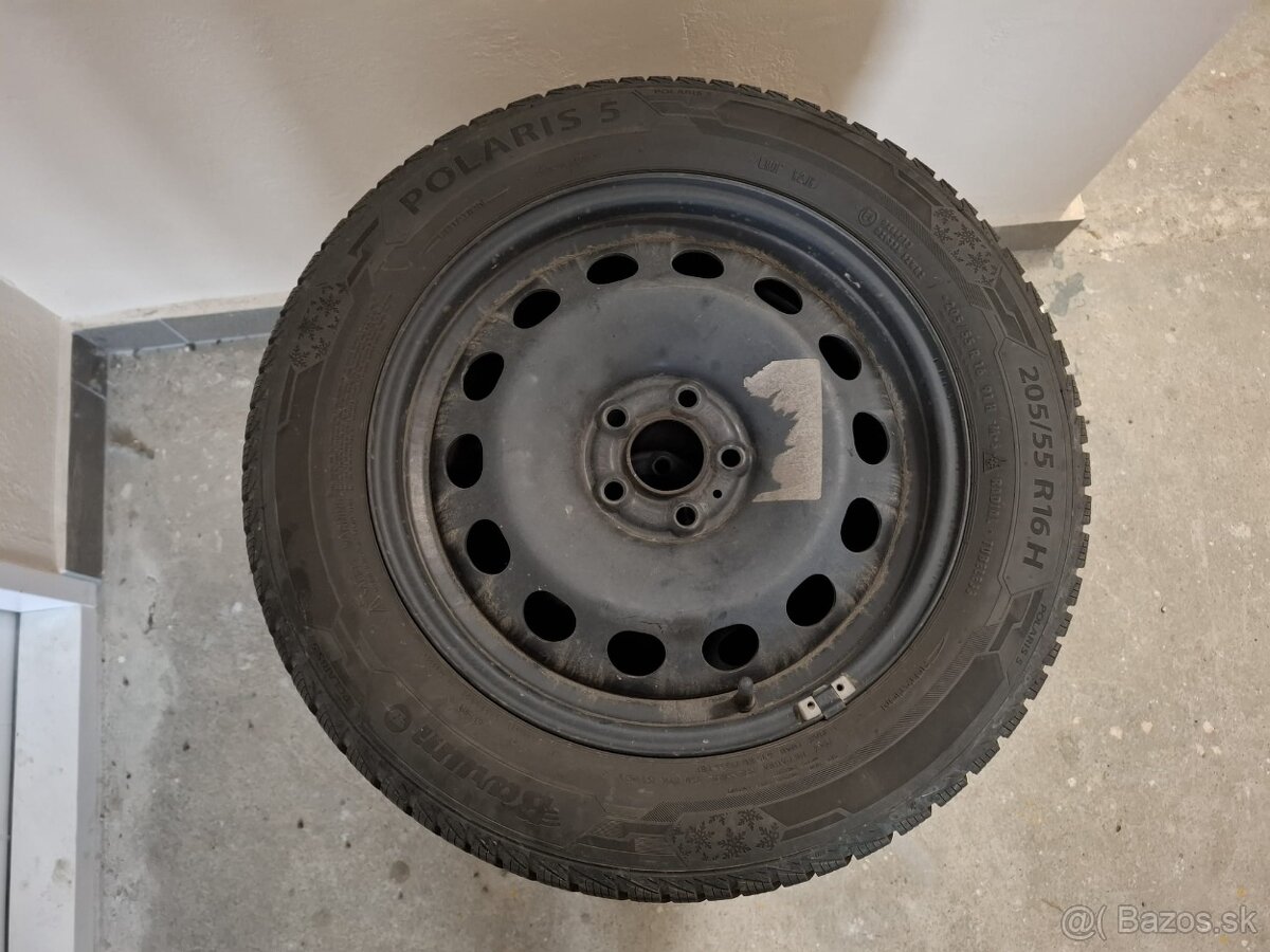 Jazdené zimné pneu 205/55 R16 91H Barum P5+plech. disky - 6
