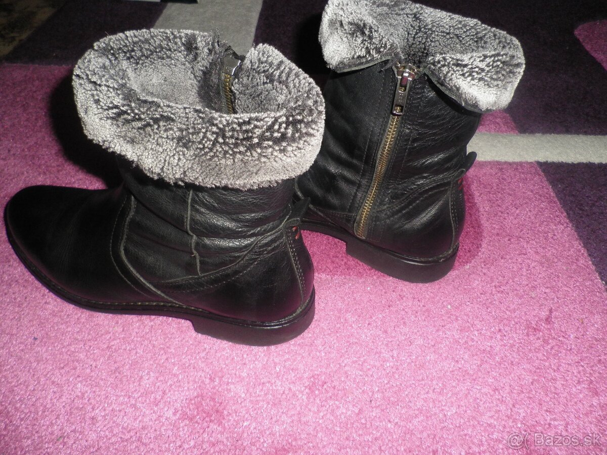 kožené čižmičky + s kožušinkou gratis - 6