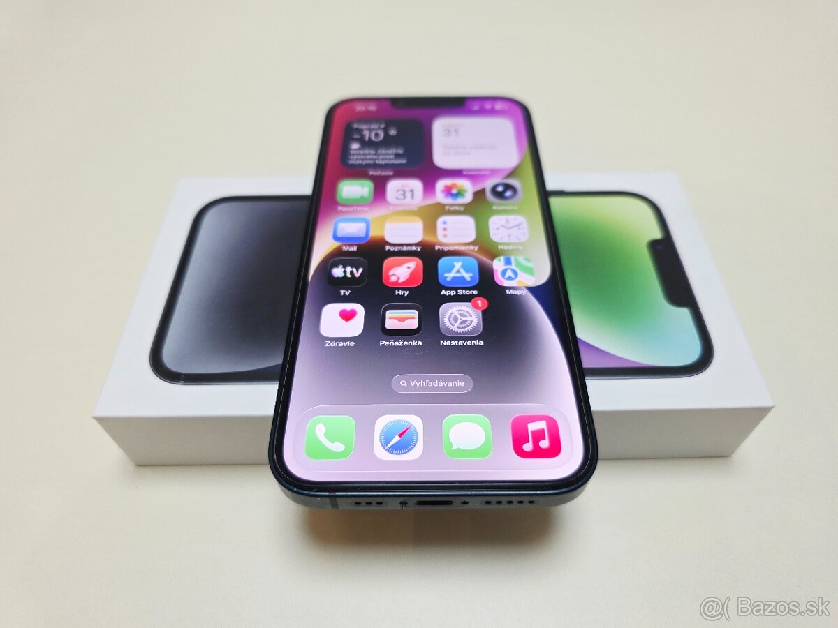 Predám Apple iPhone 14 128gb MIDNIGHT BATERKA 100% - 6