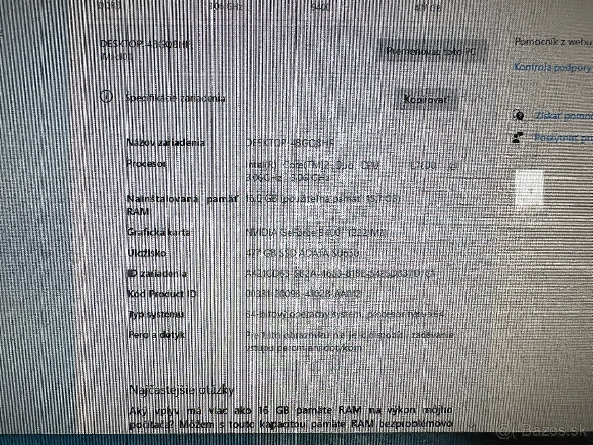 Predám iMac,Windows 10,500GB SSD,3.06 GHz,16GB ram, - 6