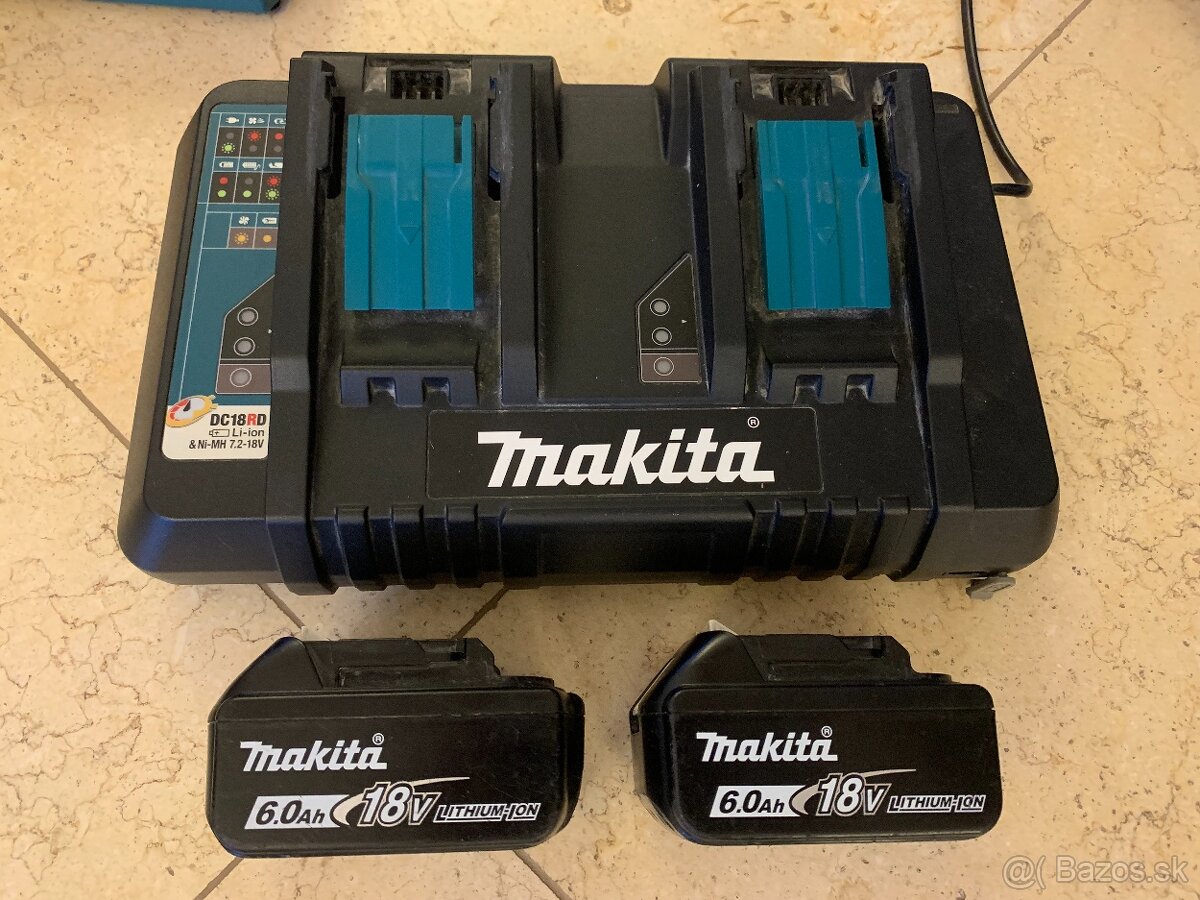 Makita kosacka DLM532Z (2x18V), baterie, nabijacka - 6
