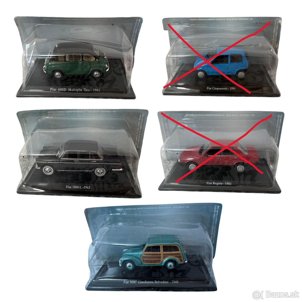 Kovové, zberateľské modely FIAT, mierka 1:43 - 6