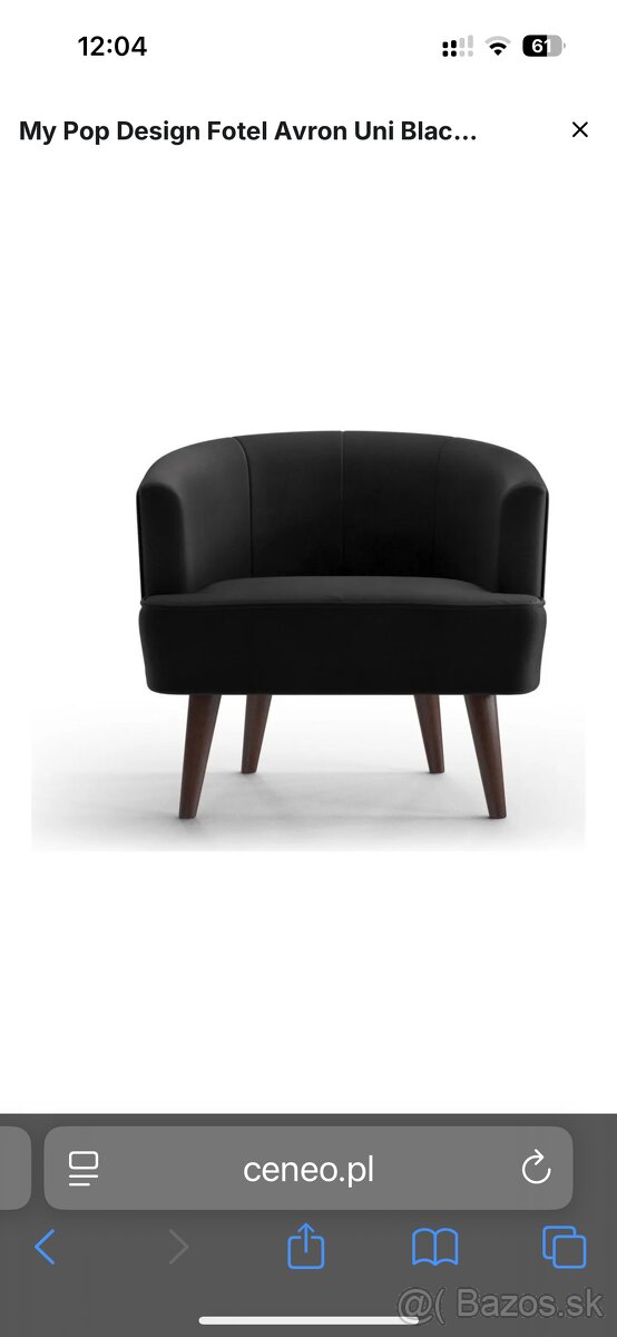 Zamatove antracit cierne kreslo Avron - 6