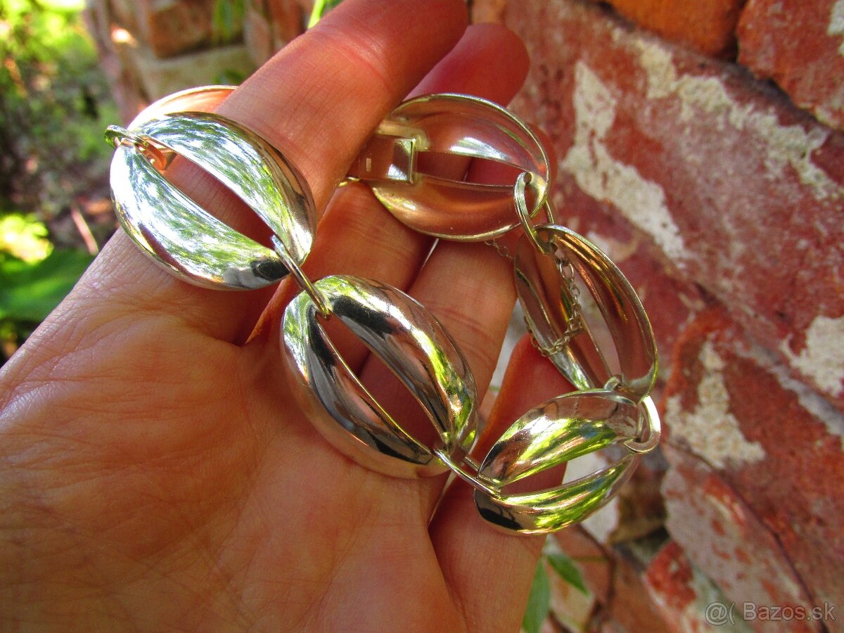 Hrubý starý strieborný náramok, Ag 900 - 6