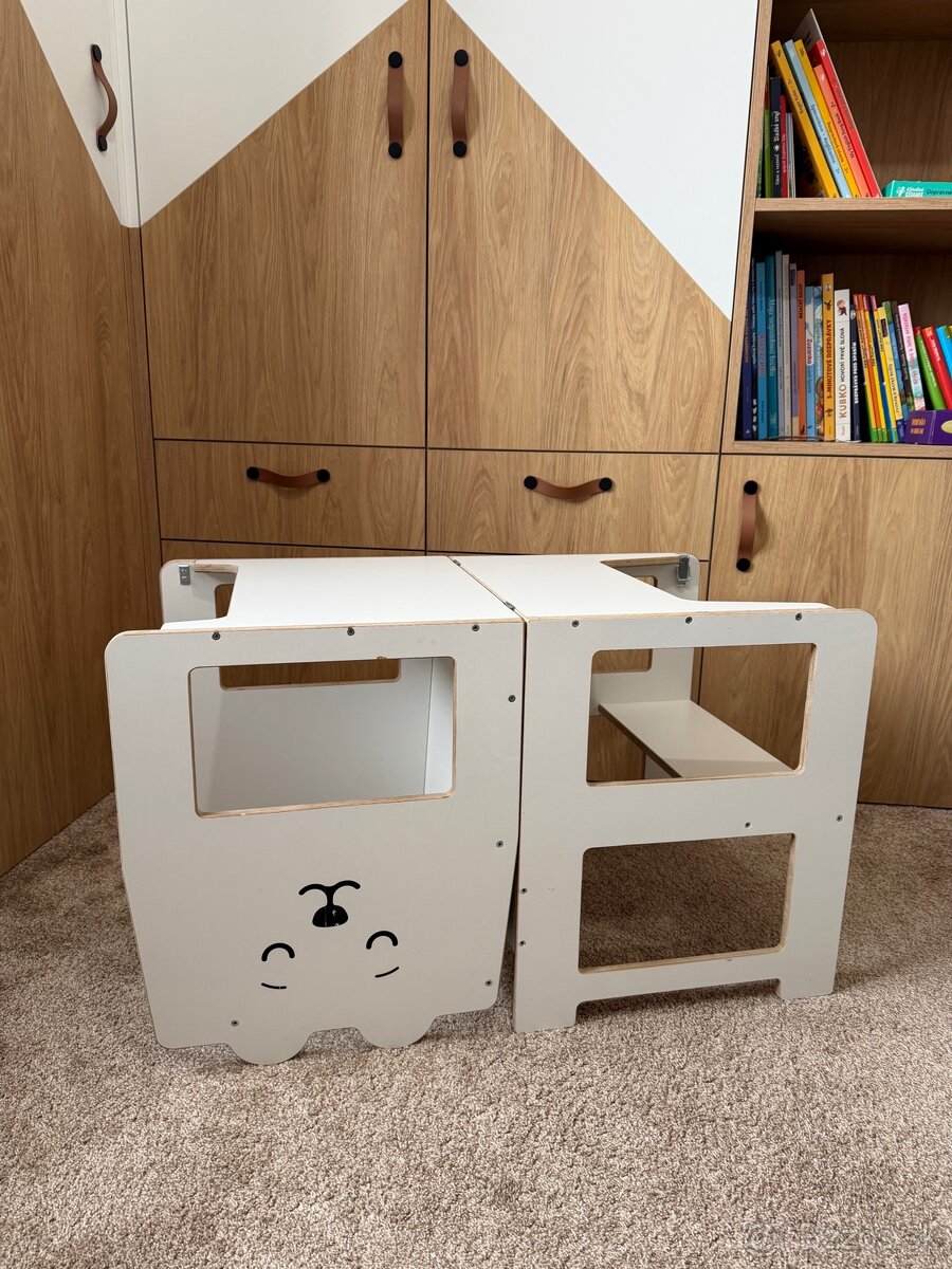 Multifunkčná učiaca veža– medveď, biela farba - 6