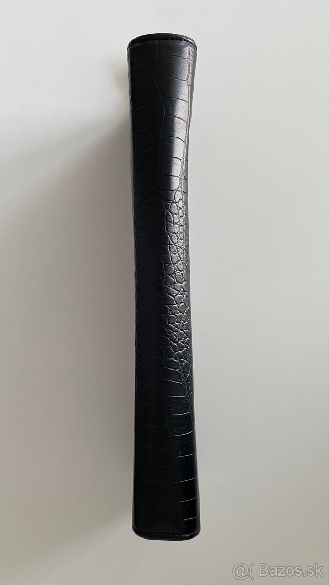 Čierna listová kabelka psaníčko popruh krokodília koža croc - 6