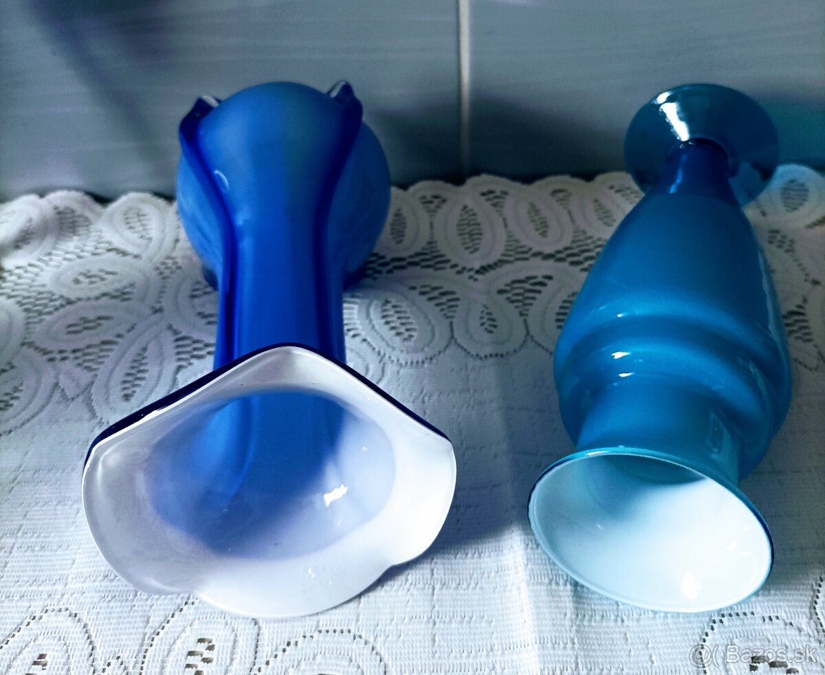 Vázy - modré sklo - 6