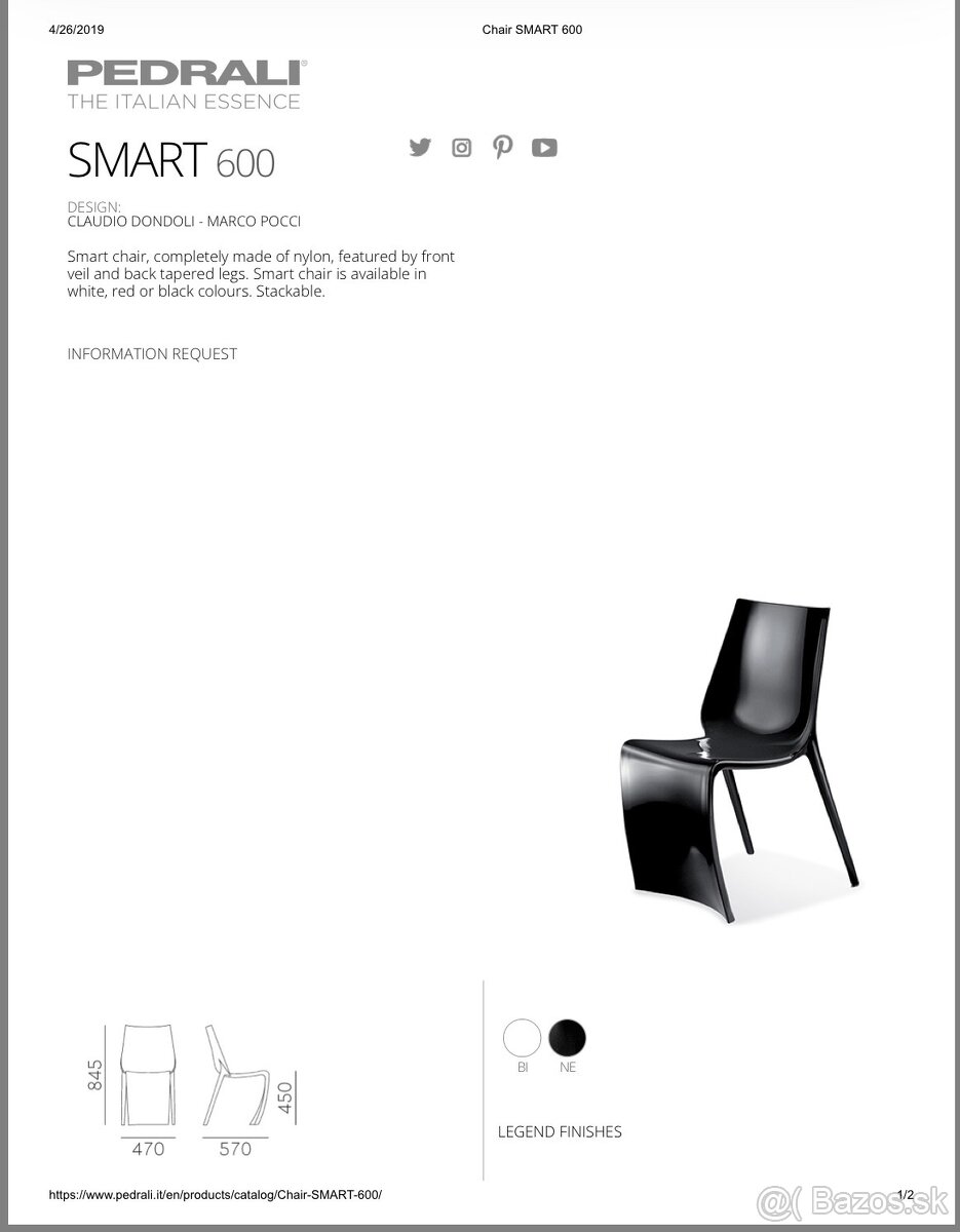 PEDRALI Smart 600 - 6