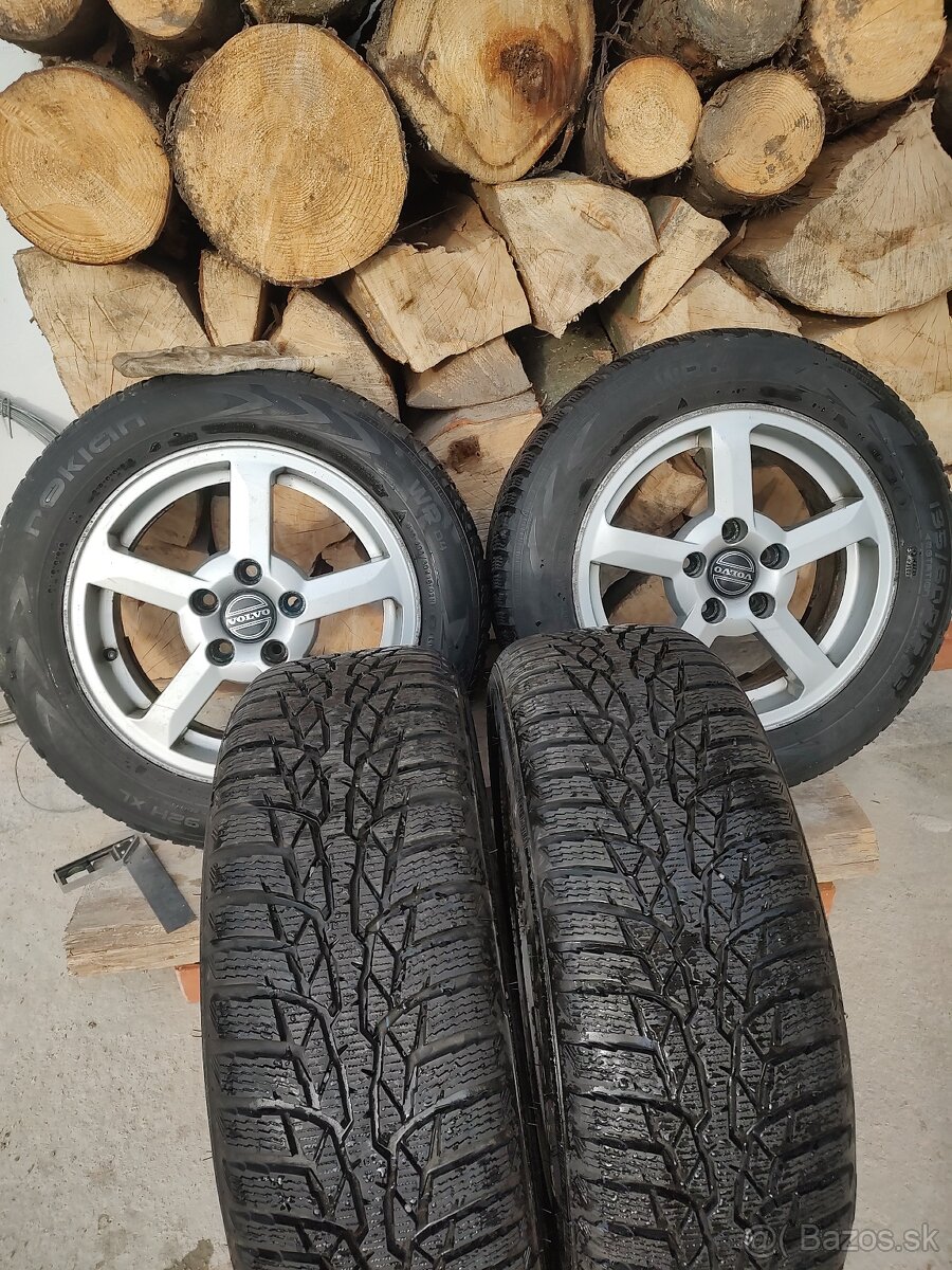 R15 Volvo – alu disky 5×108 + zimné Nokian WR D4 (195/60 R15 - 6