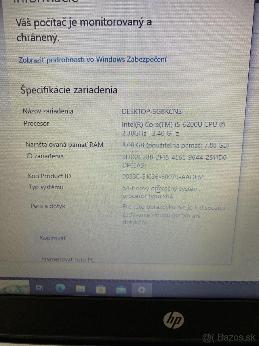 #013 - HP EliteBook 820 G3/i5 6200/8GB/256GB SSD/W10 - 6