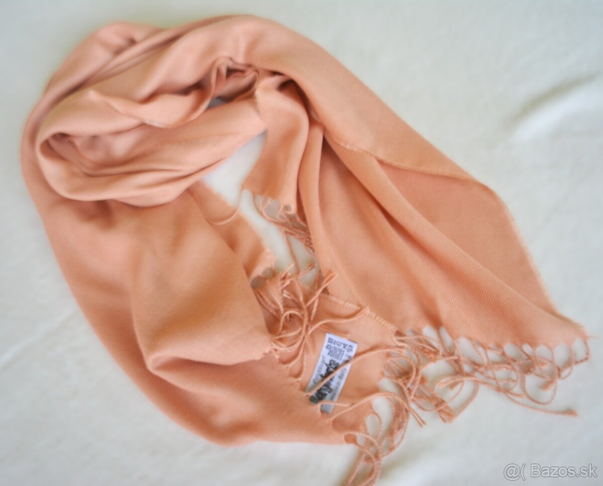 2x pashmina, lososová a ružová - 6