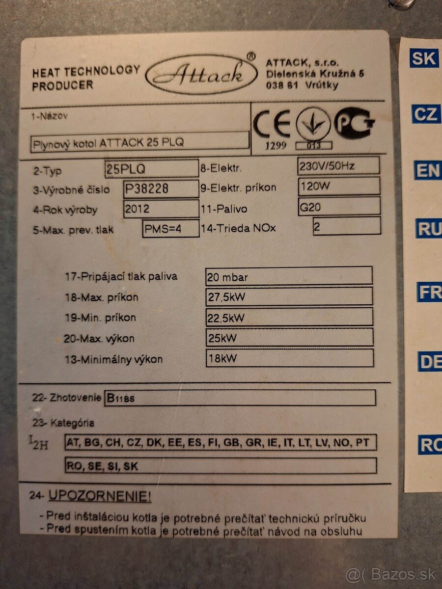 Plynový kotol ATTACK 25PLQ - 6