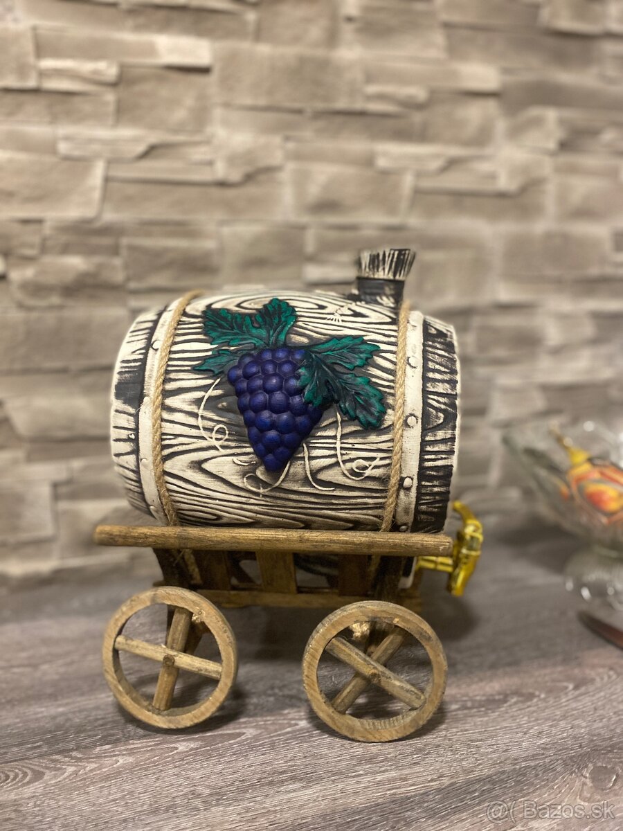 Keramický sud na drevenom podstavci 6L - 6