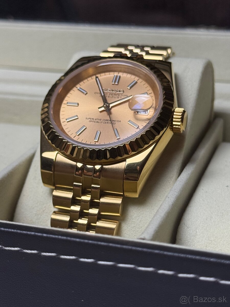 Seiko Custom Mod Watch Hodinky Datejust Gold - 6