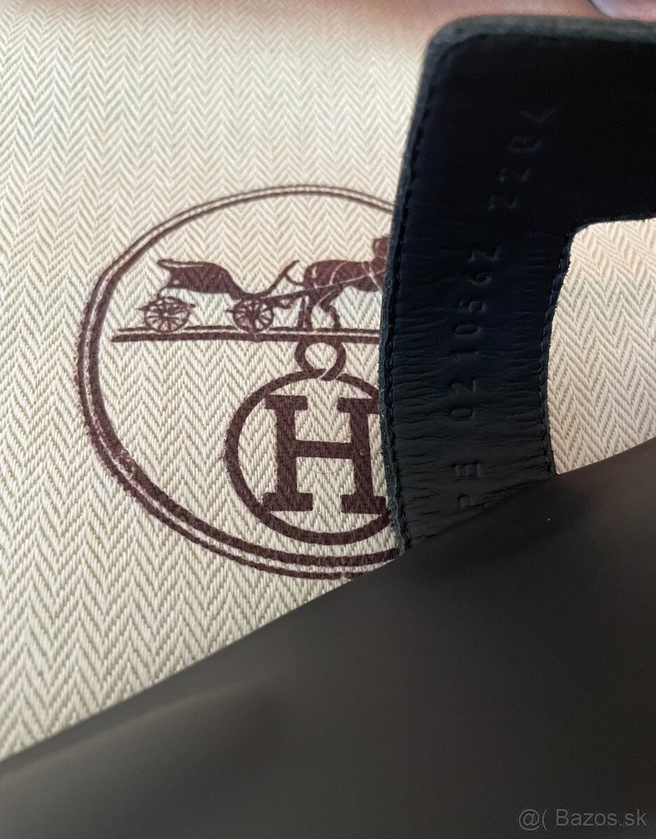 Originál Hermès Oran kožené šlapky, veľkosť 40 - ako nové - 6