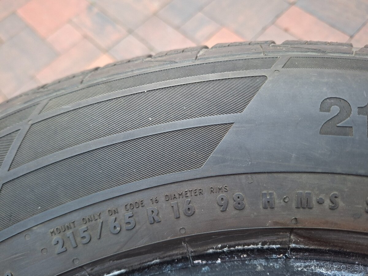 Predám celoročné pneu. Continental--215/65/16-98H - 6