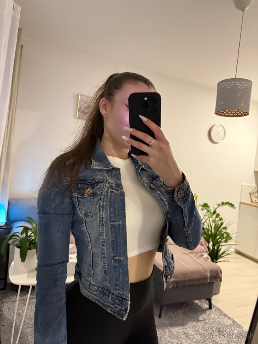 Krátka rifľová bunda - 6