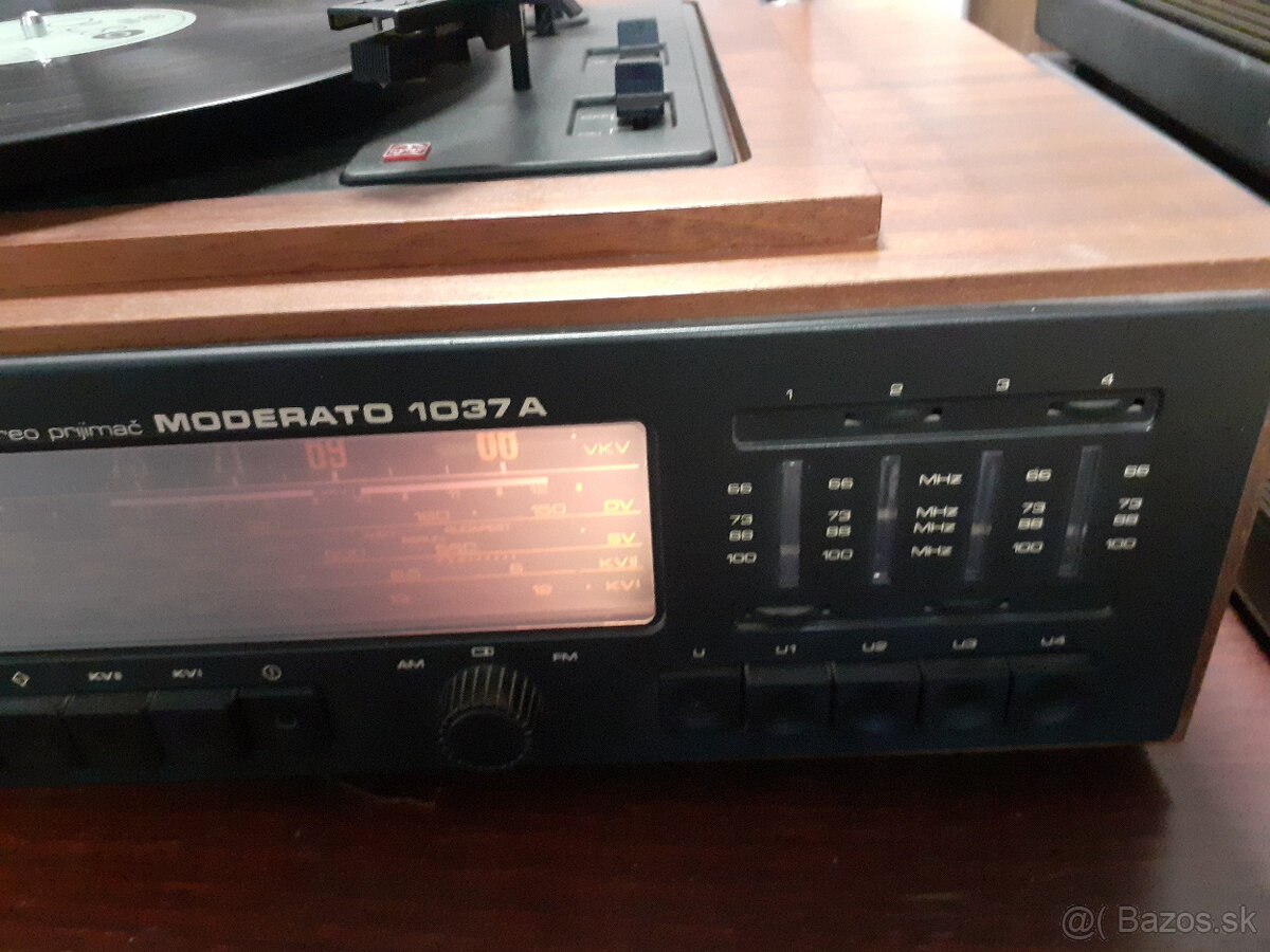 TESLA - Moderato 1037 -Gramofon +zosilňovač+rádio - 6