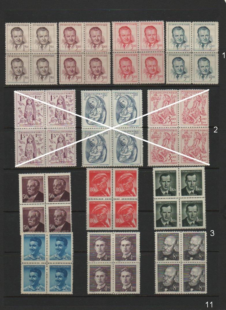 Známky Československo - 4 bloky a iné známky - 6